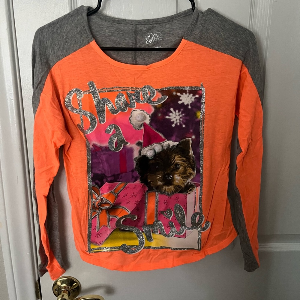 Justice Christmas Girls Long-sleeve Shirt